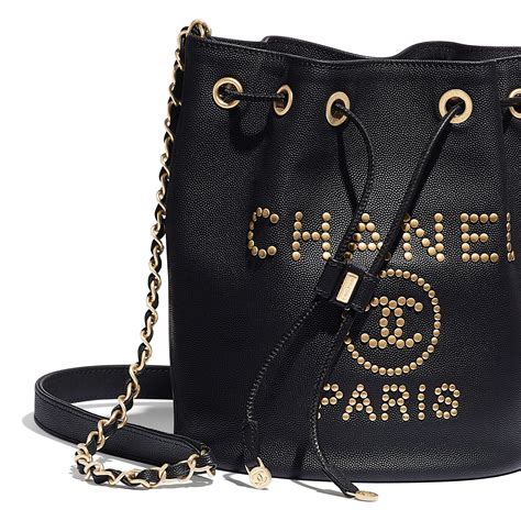 so black chanel bag|chanel grained calfskin drawstring bag.